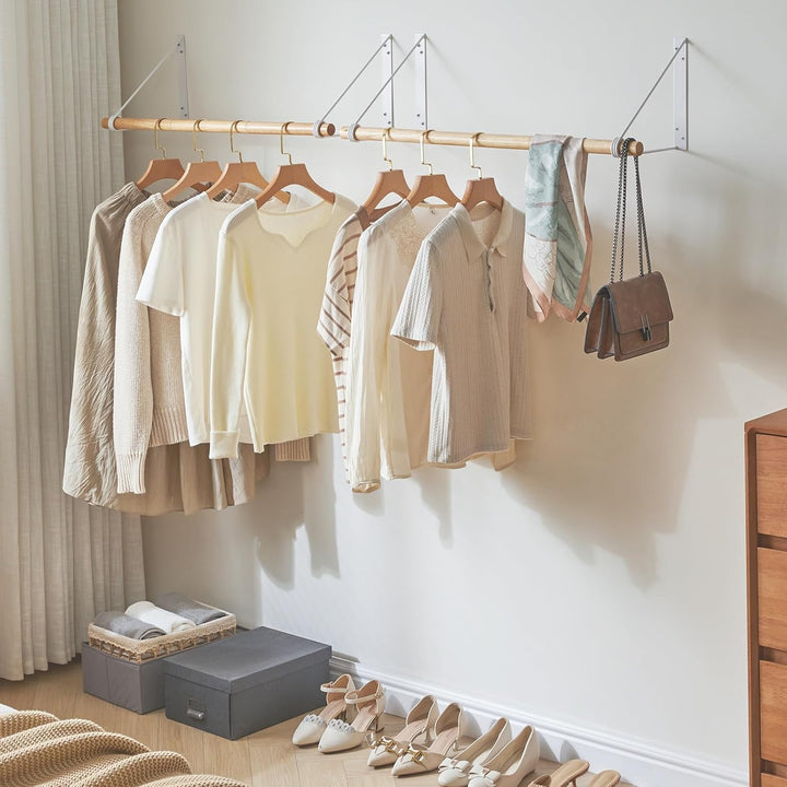 IBUYKE Kleiderstange Wandmontage-Wand Kleiderständer,Flur Möbel im Industrial Stil,Moderne Garderobe