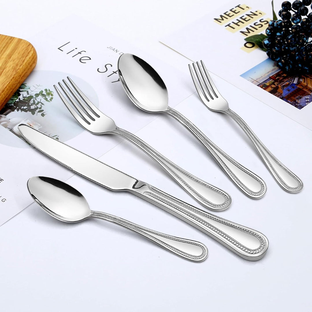 Homikit Besteck Set, 30 teilig Besteckset Essbesteck für 6 Personen, Edelstahl poliert Besteck mit M