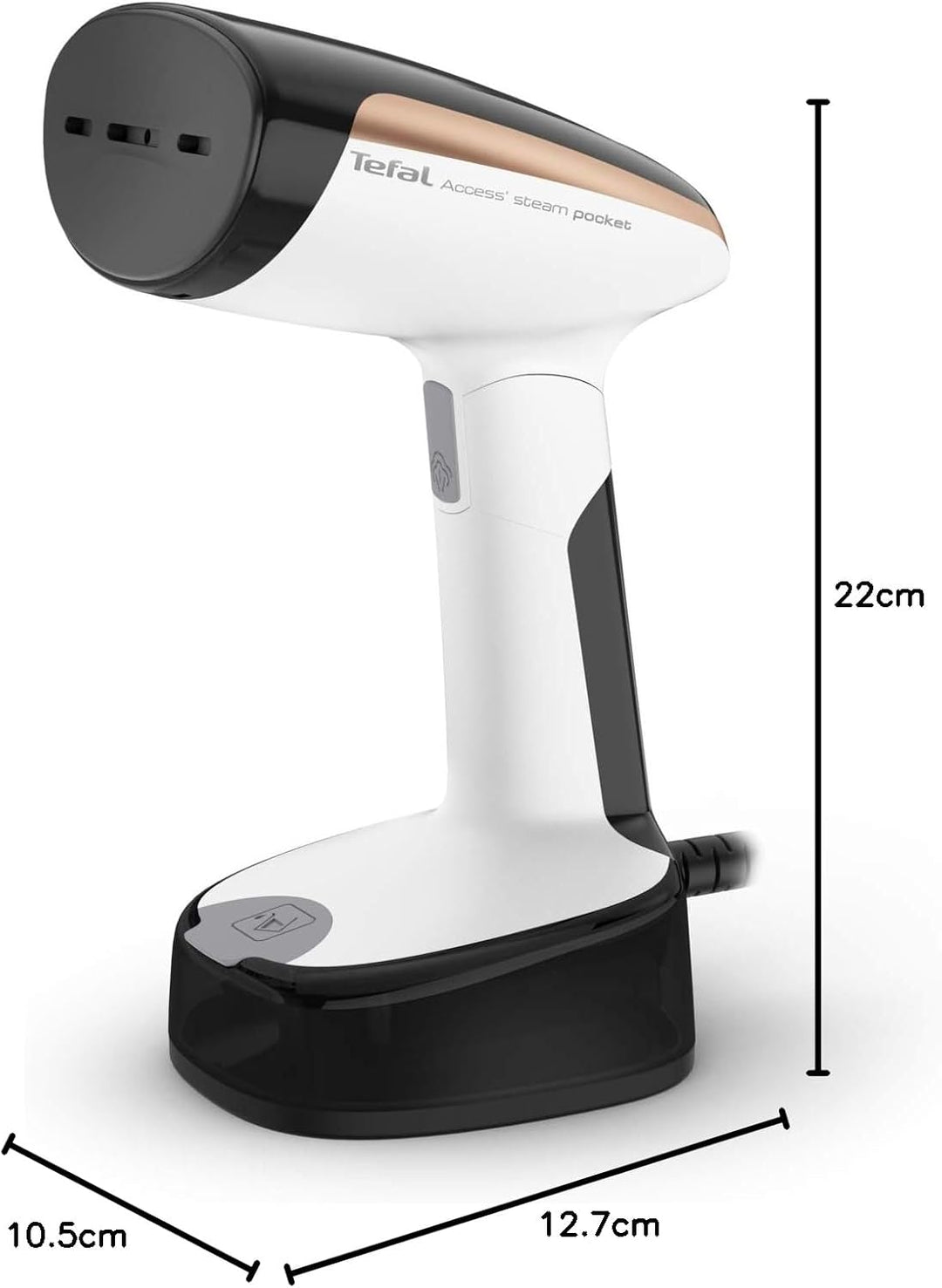 Tefal Access Steam Pocket Dampfbürste DT3030 | Kompaktes Design | Abklappbarer Bügelkopf | Aufheizze