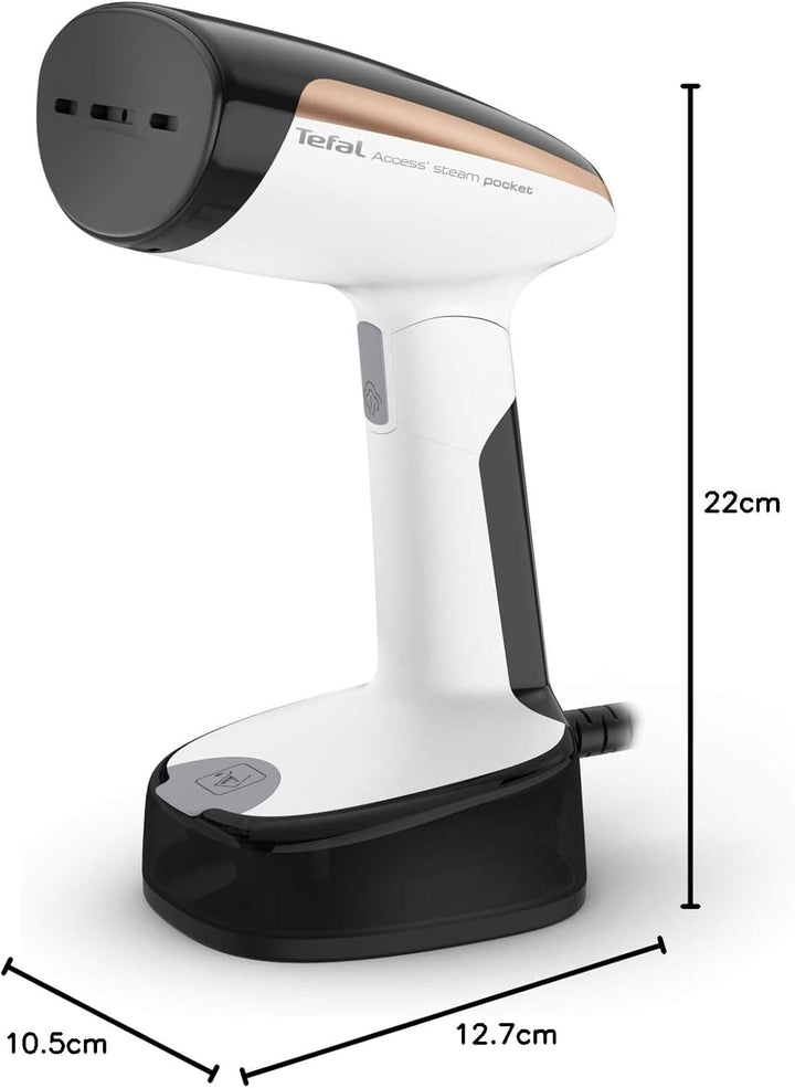 Tefal Access Steam Pocket Dampfbürste DT3030 | Kompaktes Design | Abklappbarer Bügelkopf | Aufheizze