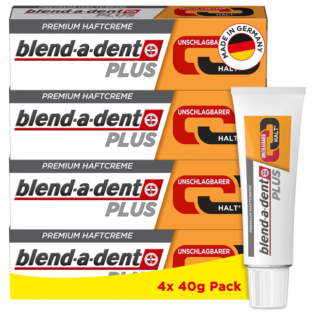 Blend-a-dent Plus Unschlagbarer Halt Premium Haftcreme, für Voll- und Teilprothesen, Geschmacksneutr