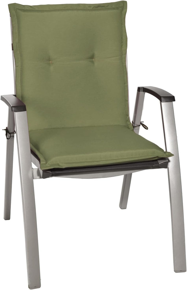 Beautissu Niedriglehner Auflage Gartenstuhl mit Schaumkern Füllung niedrig | 100x50x6cm Olivgrün Sit
