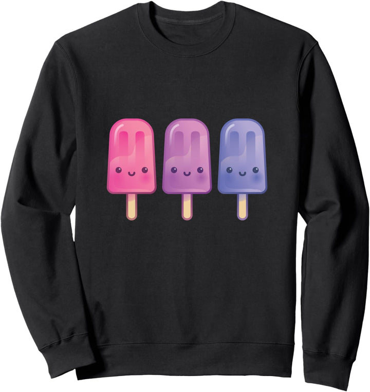 Bisexuell Kawaii Eiscreme Pop Anime Kunst Niedlich LGBTQ Gra Sweatshirt