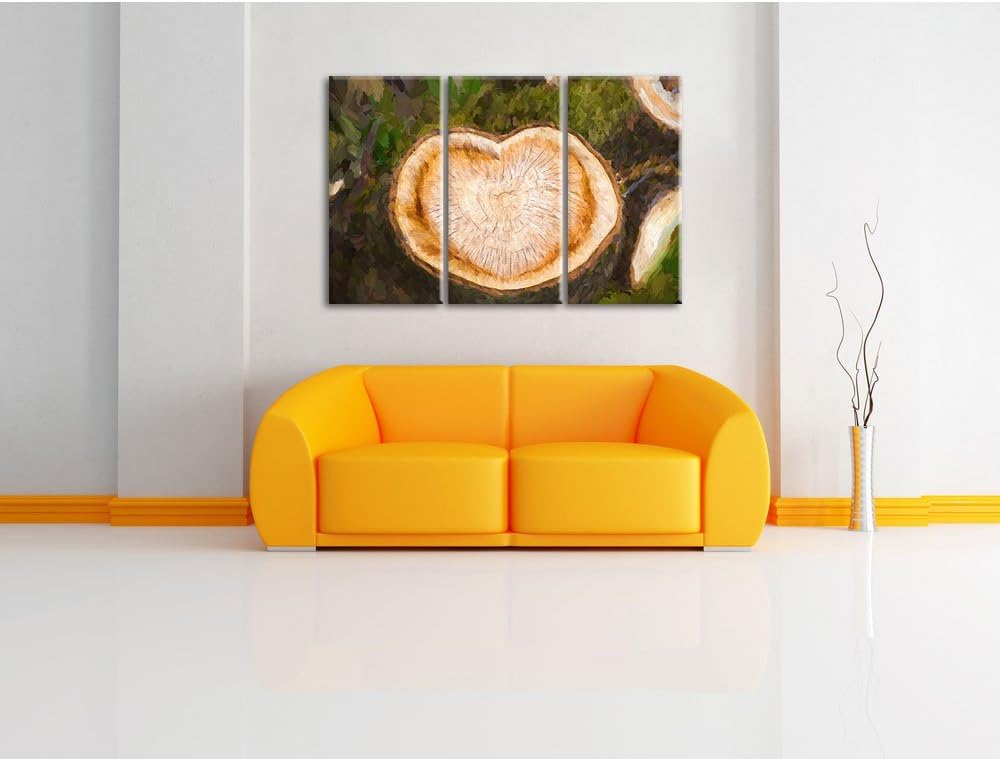 Pixxprint Jahresringe am Baumstamm als Leinwandbild/Grösse: 3 Teilig (120x80) cm/Wandbild/Kunstdruck