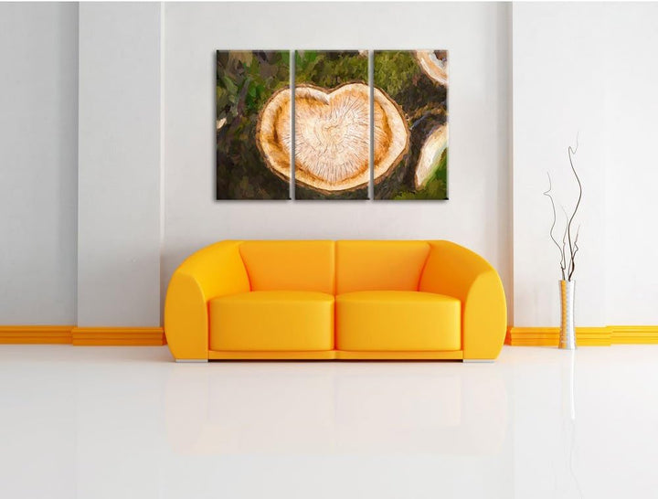 Pixxprint Jahresringe am Baumstamm als Leinwandbild/Grösse: 3 Teilig (120x80) cm/Wandbild/Kunstdruck