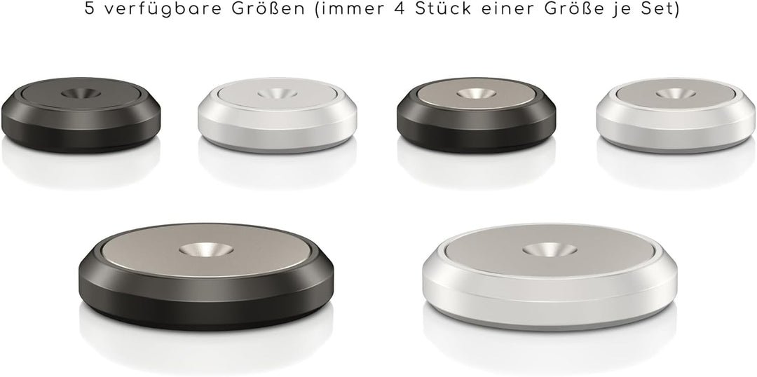 VIABLUE Discs für Spikes * schwarz mit Edelstahlinlay * Ø 16 mm * Set 8 Stück * Unterlegscheiben für