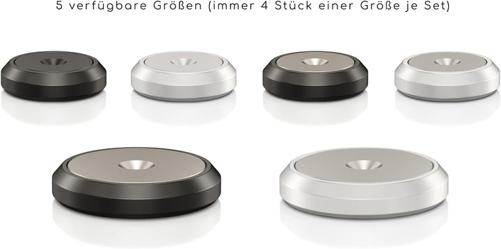 VIABLUE Discs für Spikes * schwarz mit Edelstahlinlay * Ø 16 mm * Set 8 Stück * Unterlegscheiben für