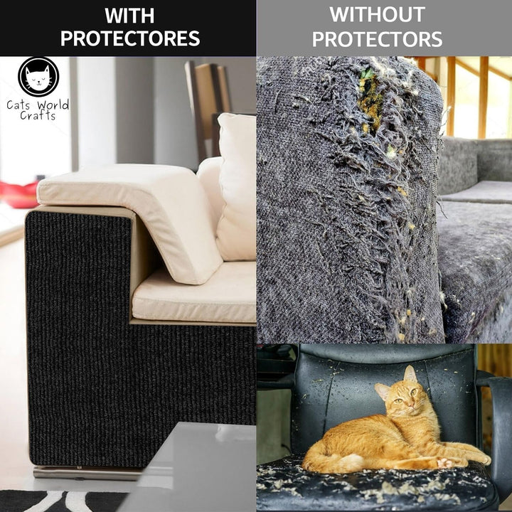 Kratzmatte Selbstklebend für Katzen - Kratzfestes Sofa, Wiederverwendbar Kratzteppich für Wand, DIY