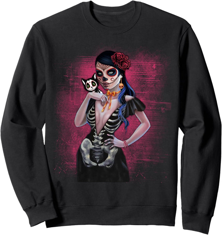 Día de los Muertos La Catrina Day of the Dead Sugar Skull Sweatshirt
