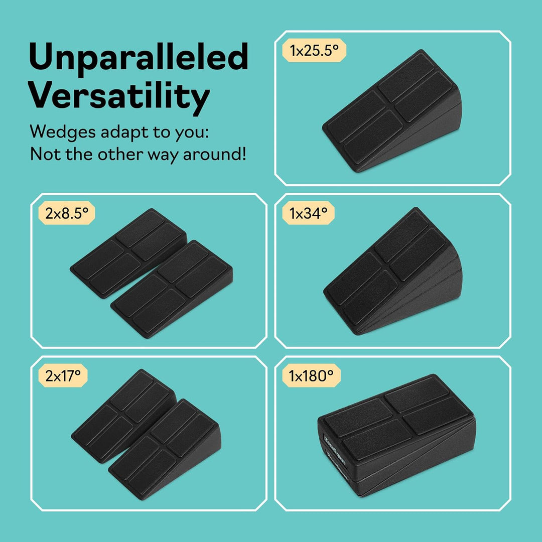 Squat Wedge Set von 3-2x 8,5° Übungskeile für Kniebeugen + 1x 17° Squat Wedge Block - Konfigurierbar