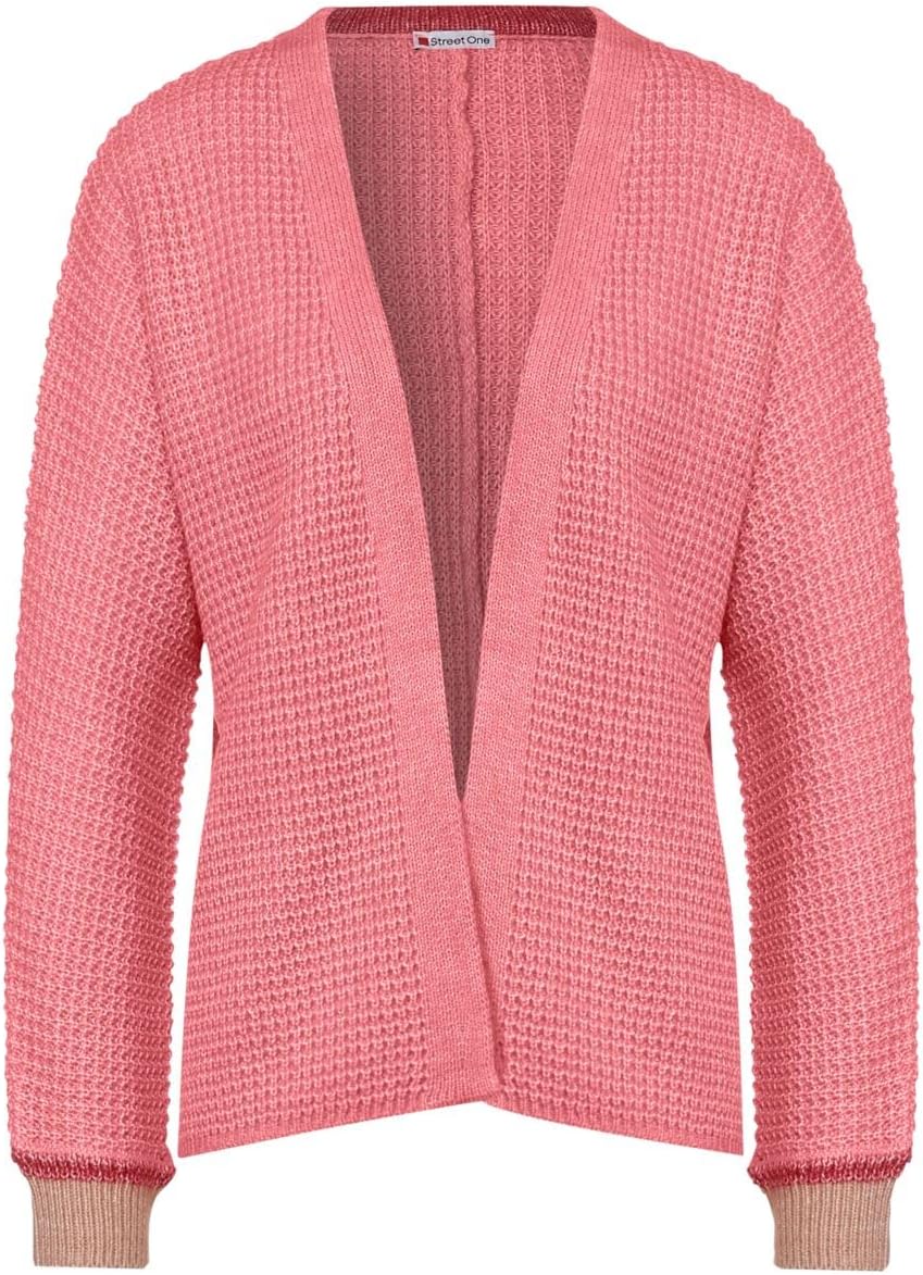 Street One Damen Offene Strickjacke 42 Winter Rose Melange, 42 Winter Rose Melange