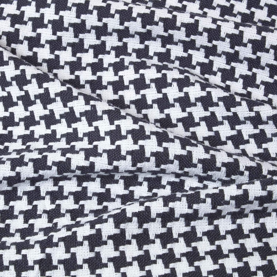 Homescapes grosse Tagesdecke mit Hahnentrittmuster, schwarz-weiss, Sofa- und Bett-Überwurf aus 100%