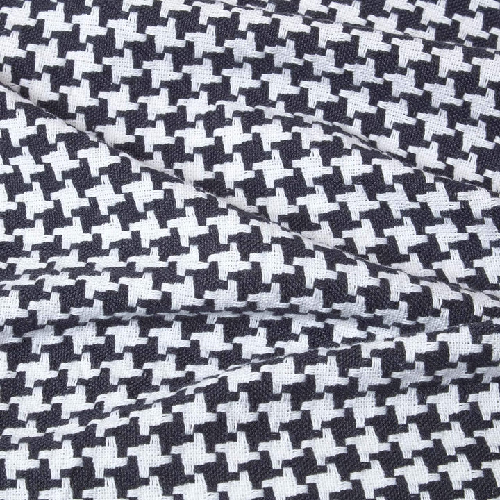 Homescapes grosse Tagesdecke mit Hahnentrittmuster, schwarz-weiss, Sofa- und Bett-Überwurf aus 100%