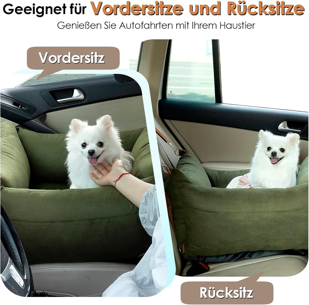 Hundesitz Auto für Kleine Hunde Unter 15KG, Tragbares Hundekorb mit Ausziehbarer Ruhebereich, Abnehm