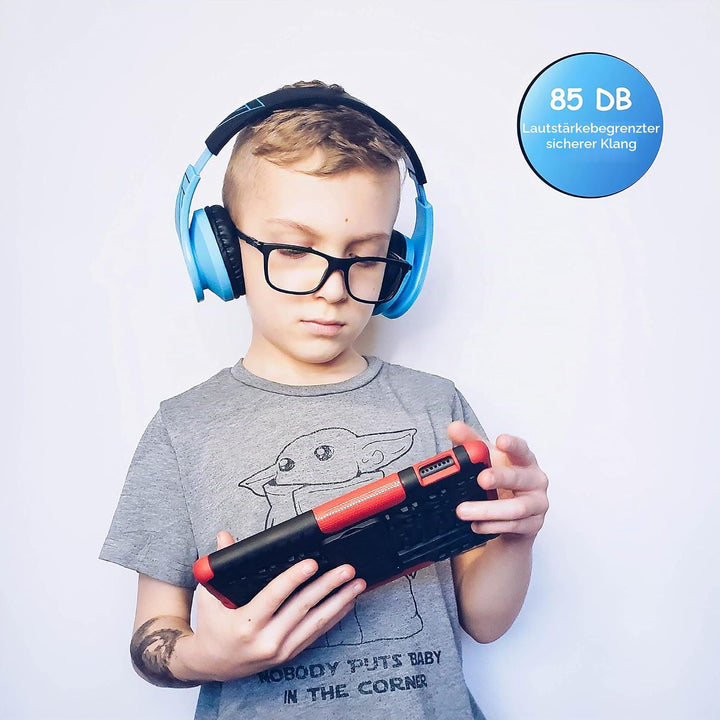 PowerLocus Bluetooth Kopfhörer Kinder, Kinderkopfhörer Over-Ear mit 85dB Lautstärkebegrenzung, Faltb