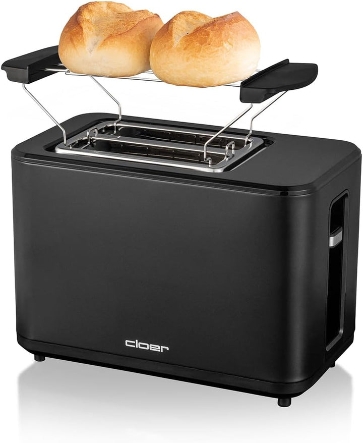 Cloer 3930 Digitaler Toaster für 2 Scheiben, Touch-Funktion, 750-900 W, Restzeitanzeige, Auftaufunkt