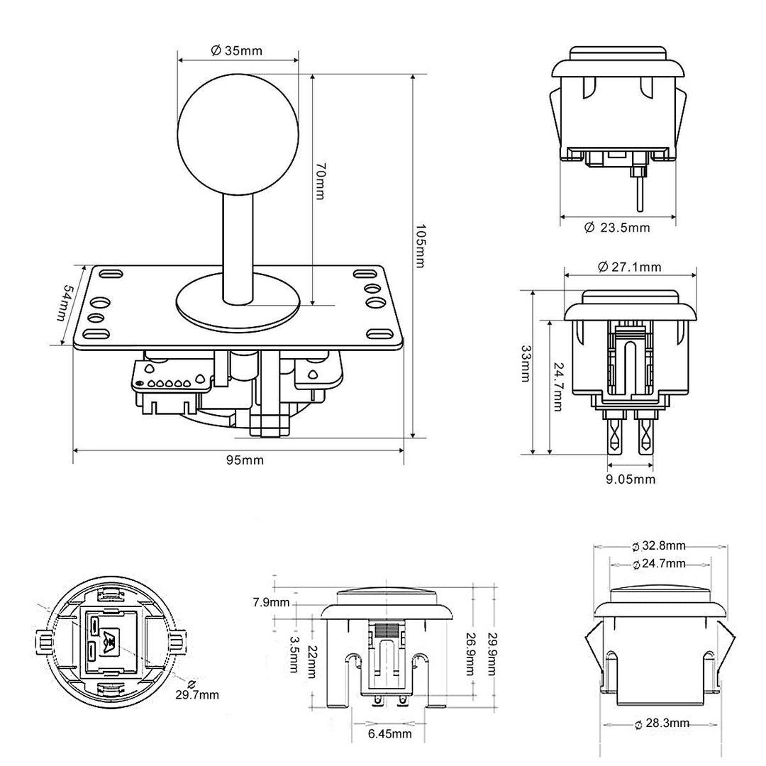 EG STARTS 2 Spieler Arcade Spiel Kit Teil USB Pc Joystick für Mame Spiel DIY Null Verzögerung USB En