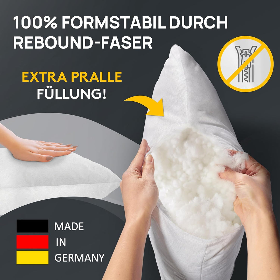 LILENO HOME 4er Set Kissenfüllung 30x30 cm - 40°C waschbares Innenkissen geeignet für Allergiker - P