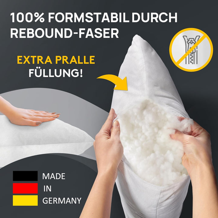LILENO HOME 4er Set Kissenfüllung 30x30 cm - 40°C waschbares Innenkissen geeignet für Allergiker - P