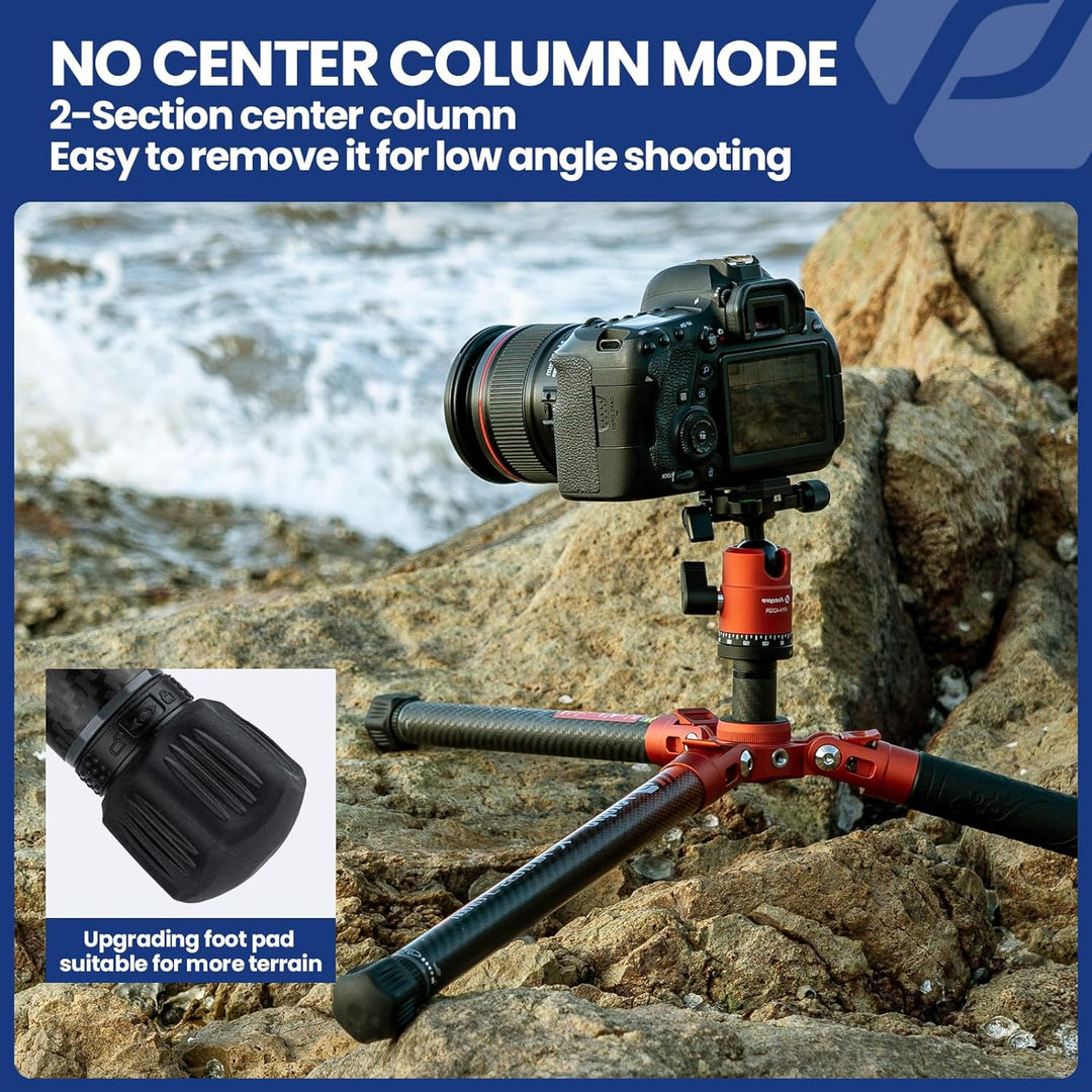 Fotopro X-Aircross 3 Reisestativ Kohlefaser 154cm mit Einbeinstativ 360 Panorama Kugelkopf Stabil 0.