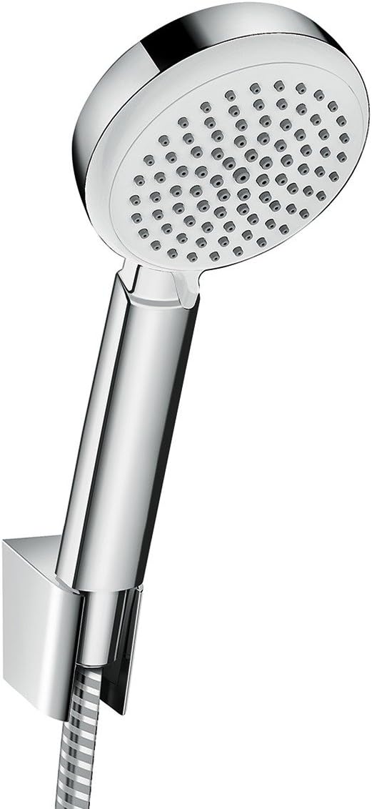 hansgrohe Duschsystem (Duschkopf, Schlauch, Halter, Crometta 100 Regendusche, 4 Strahlarten) Weiss/C