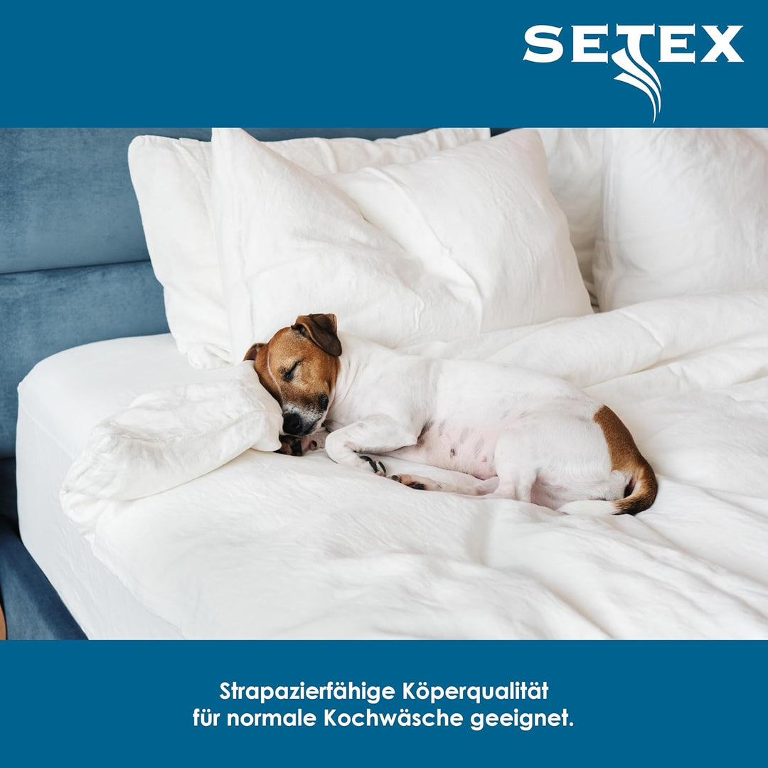 SETEX Molton Köper Matratzenschutz, 90 x 200 cm, Matratzenschoner aus 100 % Baumwolle, Basic, Weiss,