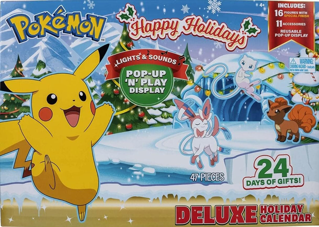 Pokémon PKW2690 - Deluxe Adventskalender mit Licht und Sound, offizieller Pokémon Kalender mit 24 Üb