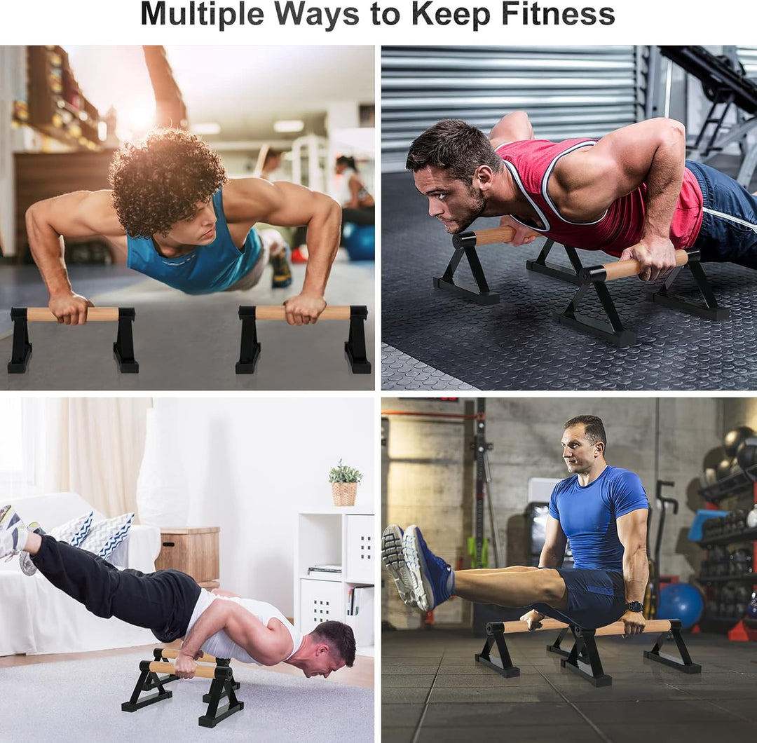 Liegestützstangen aus Holz, Parallett-Stangen, Anti-Rutsch-Handstandstangen für Calisthenics, Fitnes