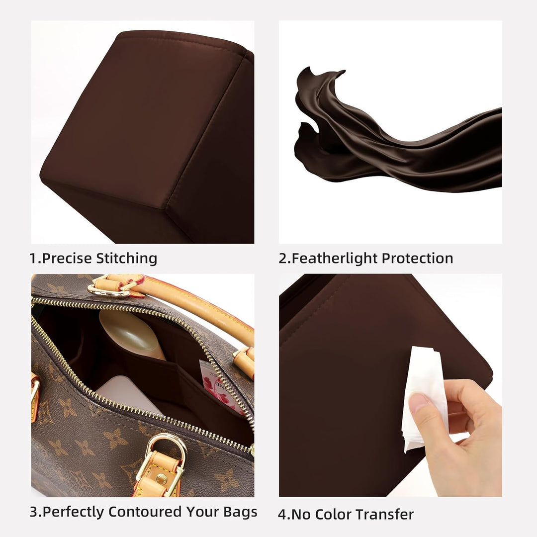 DGAZ Handtaschen Organizer Einsatz, Seide Handtaschenorganisator für LV Speedy Nano/20/25/30/35/40/4