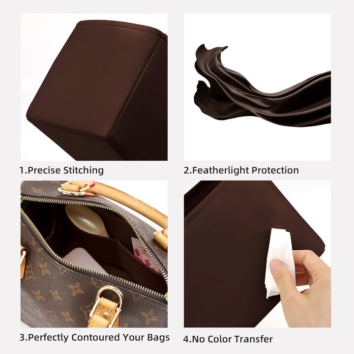 DGAZ Handtaschen Organizer Einsatz, Seide Handtaschenorganisator für LV Speedy Nano/20/25/30/35/40/4