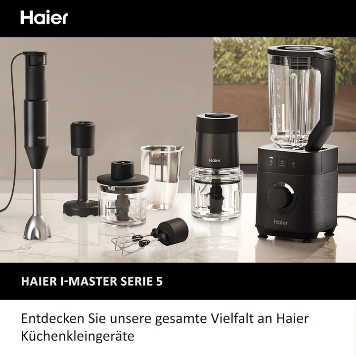 Haier Stabmixer aus Edelstahl + Messbesser I 1000W Pürierstab mit variabler Geschwindigkeit & 3 Klin