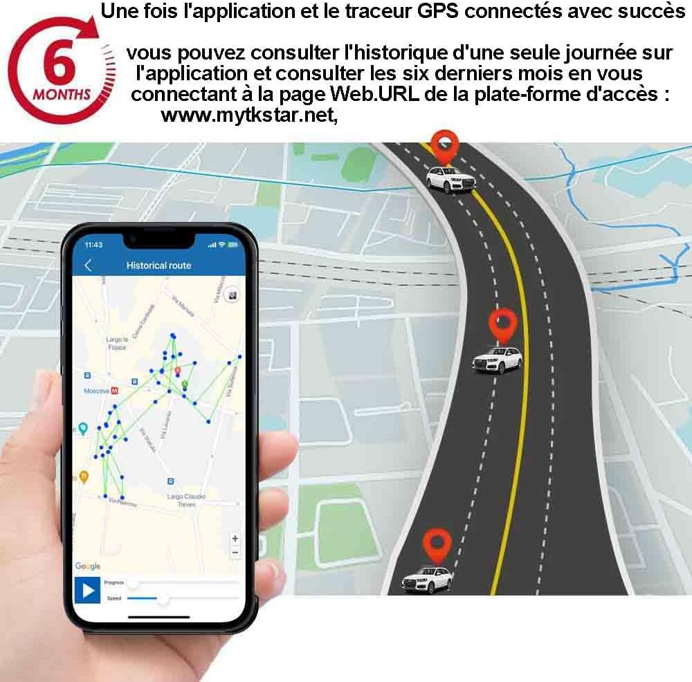 TKMARS 4G GPS-Tracker Auto GPS Tracker 240 Tage Standby-Zeit, 60 Historien Abrufbar, Stark Magnetisc