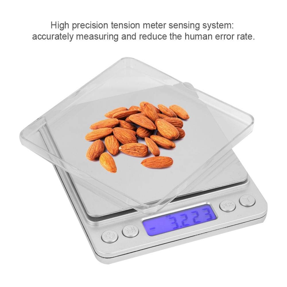 Balance de Cuisine Numériquen Acier Inoxydable de Haute Précision 500 g/0,01 g mit LCD-Bildschirm fü
