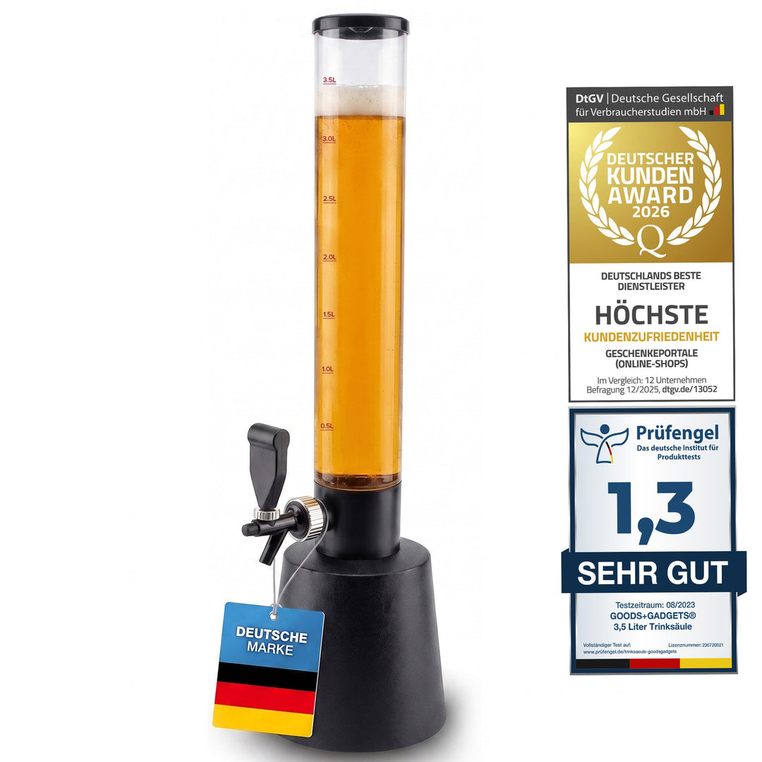 Bierzapfanlage &amp; Biersäule 3,5L – Premium Getränkespender &amp; Bierturm für Partys – Getränkesäule, Zap