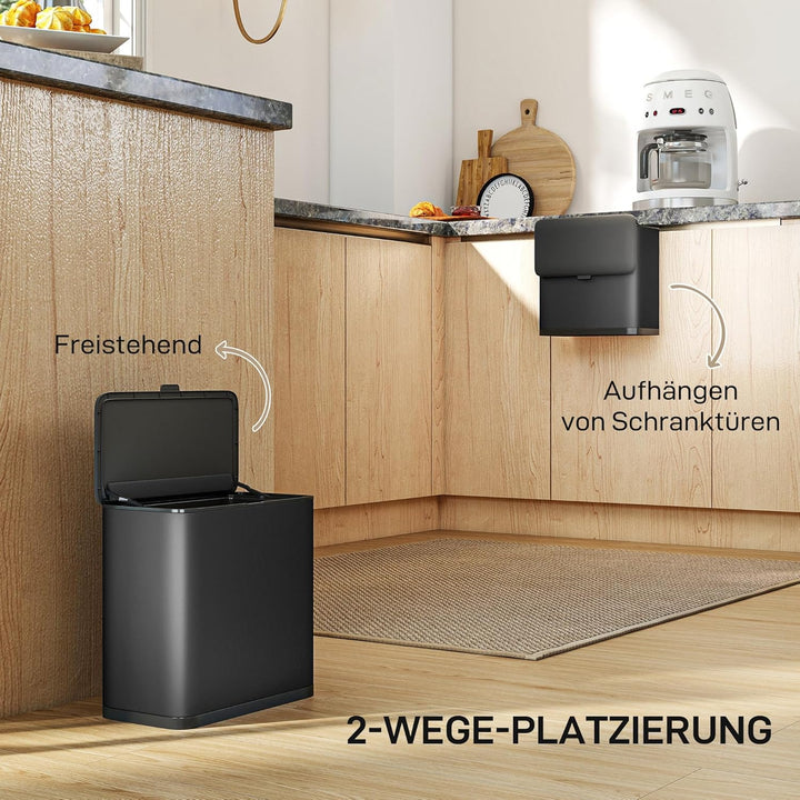 HOMCOM Mülleimer 8 L hängend Abfalleimer mit ofen bleibendem Deckel und abnehmbarem Inneneimer, Abfa