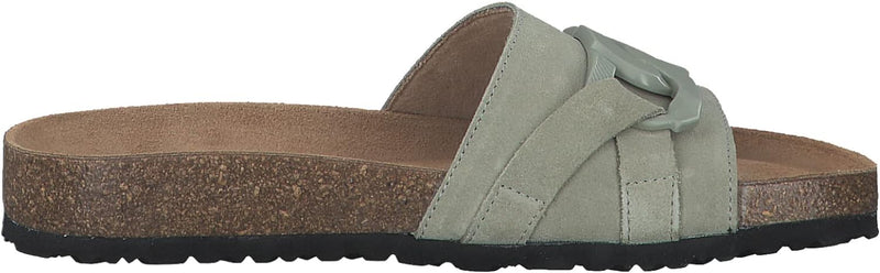 Tamaris Damen Pantoletten, Frauen Slipper 40 EU Grün, 40 EU Grün