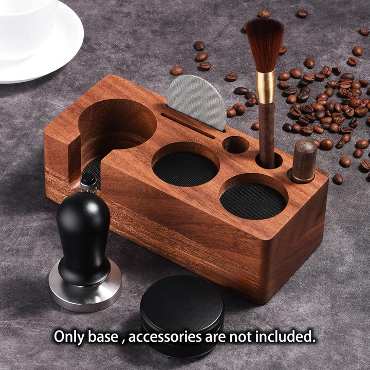LingTing Stacja tamperowa aus Walnussholz für Filter, Espresso Tampierstation 58MM aus Massiv Nussb
