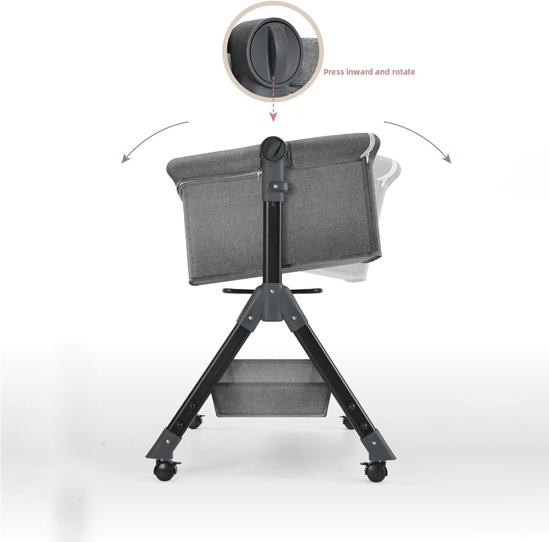 Magic ZC Beistellbett Baby mit Rollen, Convertible Faltbar Co-Sleeping Babybett, Ausgestattet mit ei