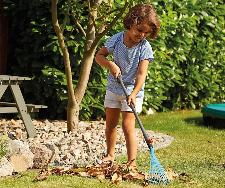 Gardena Combisystem Rechen für Kinder - Gardena Rechen mit Kunststoffzinken für Laub - Gartengeräte
