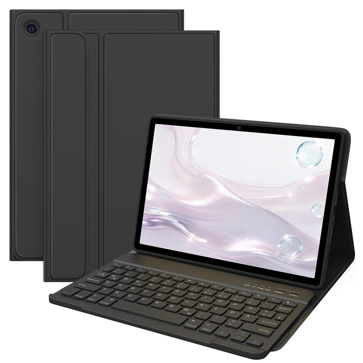 BQSS Hülle für Samsung A11+ 11" 2025/A9+ 11" 2023, QWERTZ | Bluetooth-Tastatur mit Auto-Schlaf-/Wach