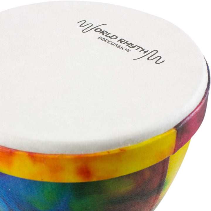 World Rhythm Djembe aus PVC, 15 cm, regenbogenfarben Regenbogen 6 Zoll Synthetisch vorgeformt, Regen