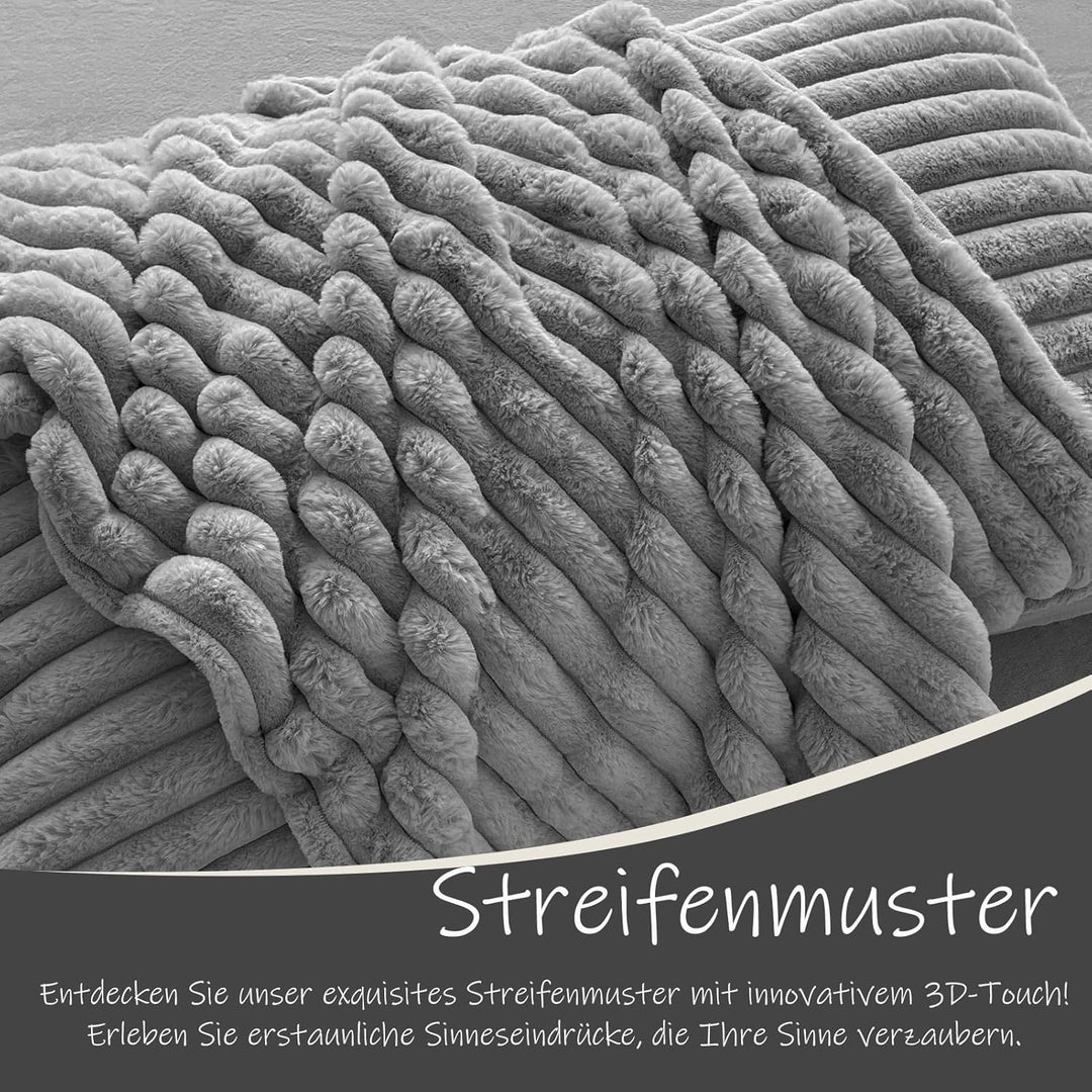 Flauschige Bettwäsche Kissenbezug Plüsch Kuschel Fleece Flanell Kunstfell Extra Warm für Winter mit