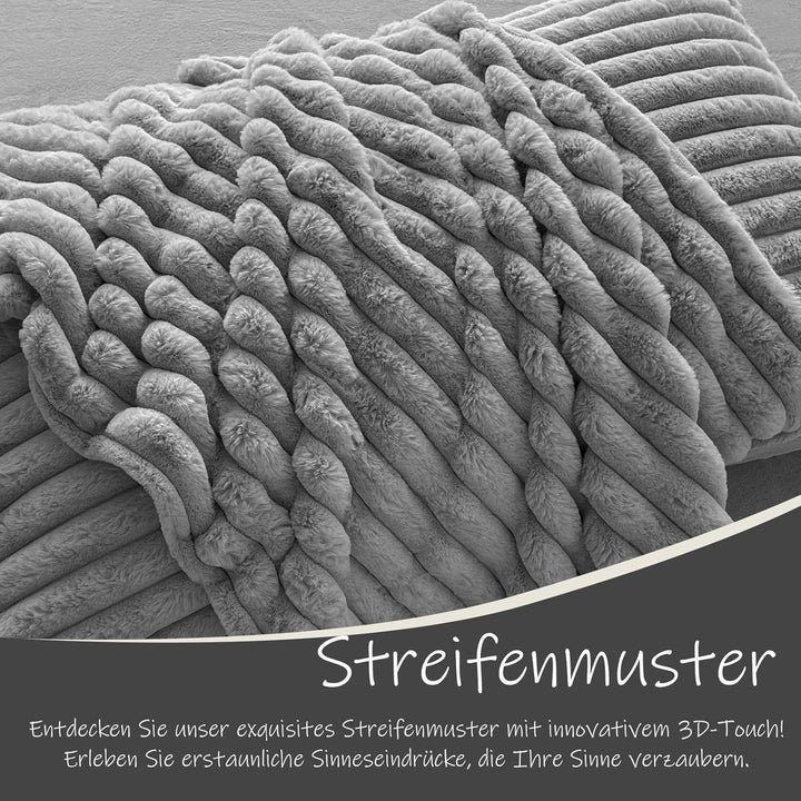 Flauschige Bettwäsche Kissenbezug Plüsch Kuschel Fleece Flanell Kunstfell Extra Warm für Winter mit