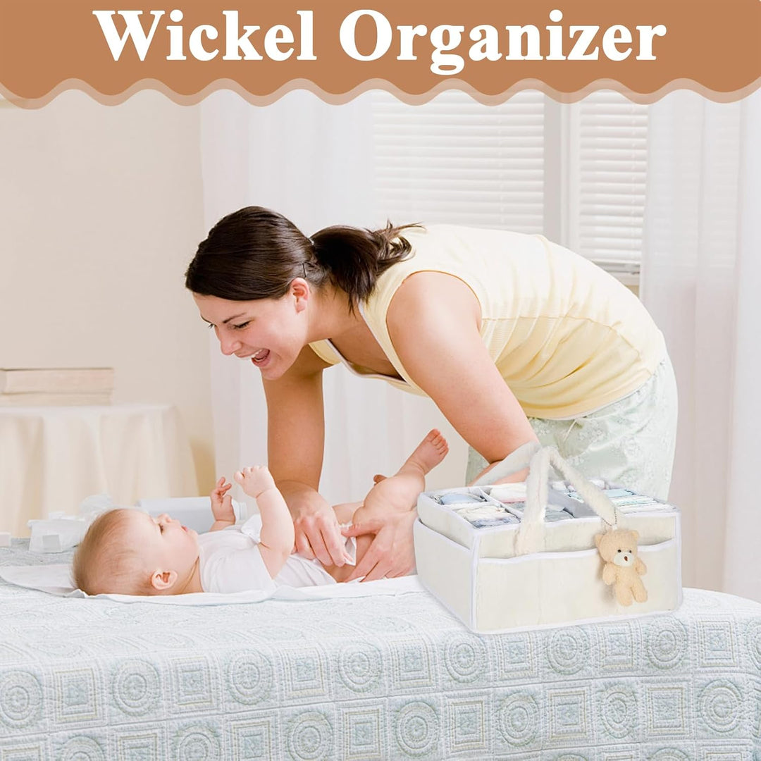 Wickeltasche Organizer, Wickel Organizer Unterwegs, Tragbarer Wickelkorb mit Herausnehmbaren Fächern