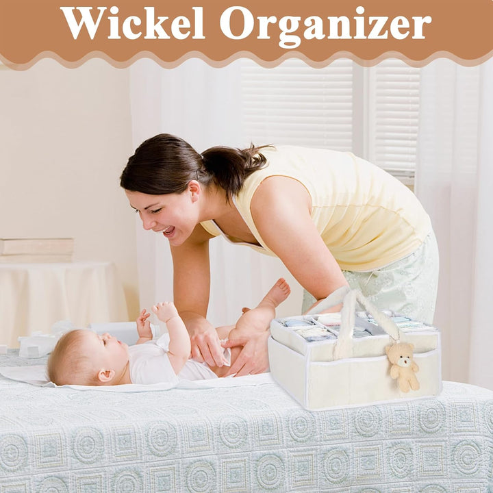 Wickeltasche Organizer, Wickel Organizer Unterwegs, Tragbarer Wickelkorb mit Herausnehmbaren Fächern