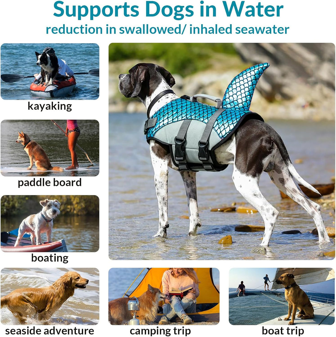 Rettungsweste für Hunde, Hundschwimmweste Verstellbare Sicherheitsjacke für Hundeflotation Hai Siche