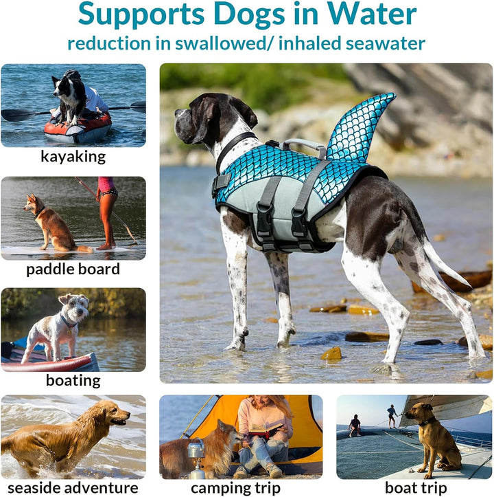 Rettungsweste für Hunde, Hundschwimmweste Verstellbare Sicherheitsjacke für Hundeflotation Hai Siche