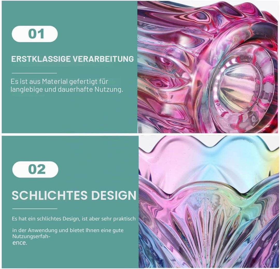 WINOMO Blumenvase Kristallglasvase Regenbogen Regenbogen Dekorative Pflanze Behälter Topf Weihnachte