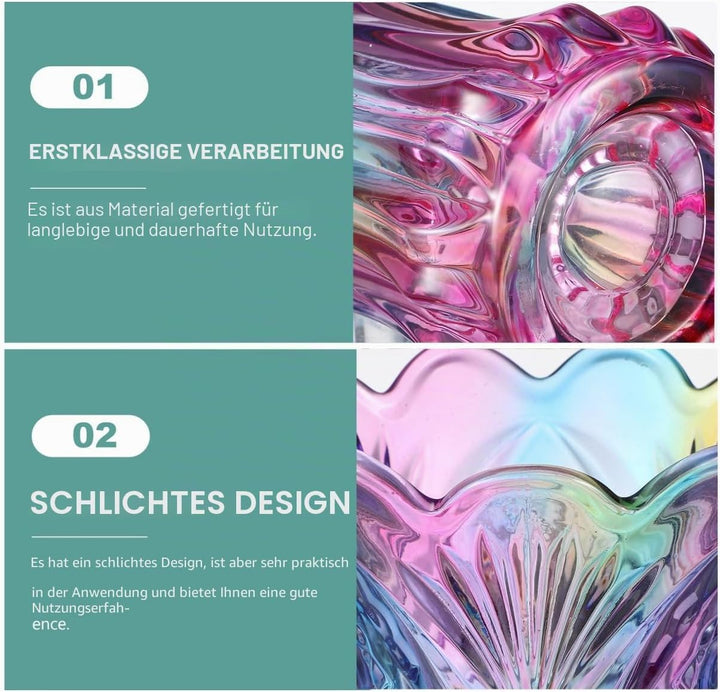 WINOMO Blumenvase Kristallglasvase Regenbogen Regenbogen Dekorative Pflanze Behälter Topf Weihnachte