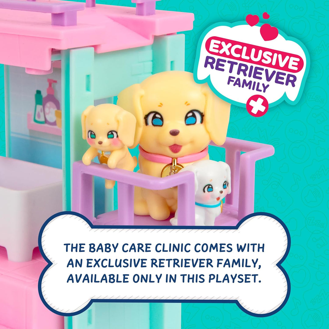 Little Live Pets Mama Surprise Families Baby-Klinik-Spielset, 3 Retriever-Welpen enthüllen, magisch,